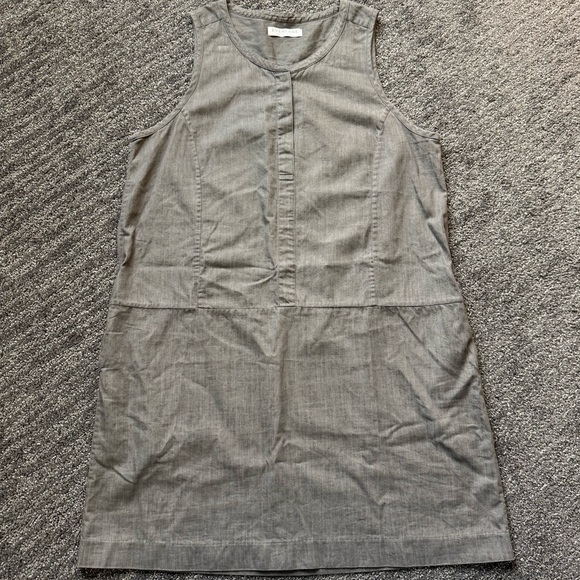 Everlane The Sleeveless Dress in Gray Mini Monochrome Minimalist Neutral Size L - Picture 3 of 12